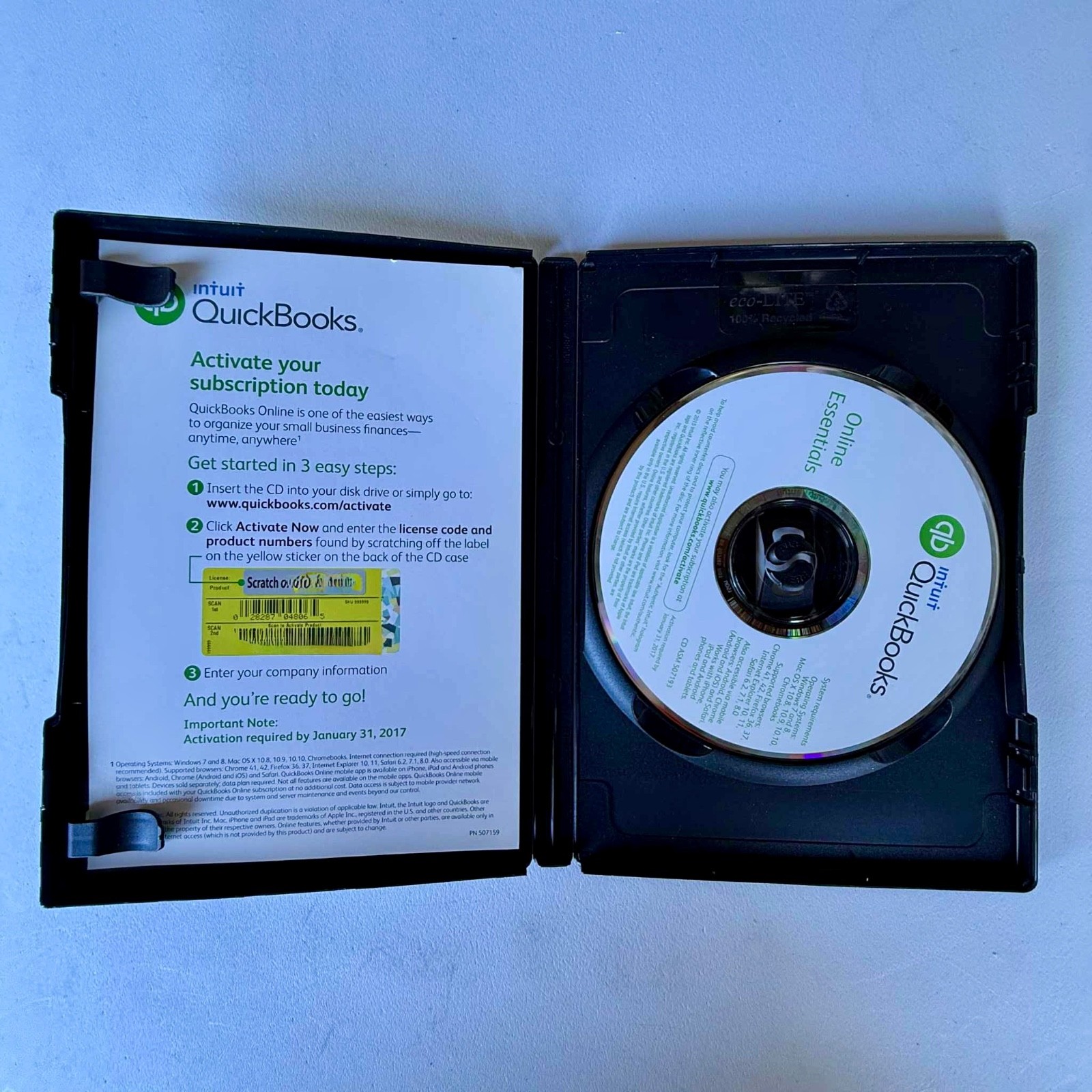New Intuit QuickBooks Essentials Online 2015 Small Business Cloud Accounting