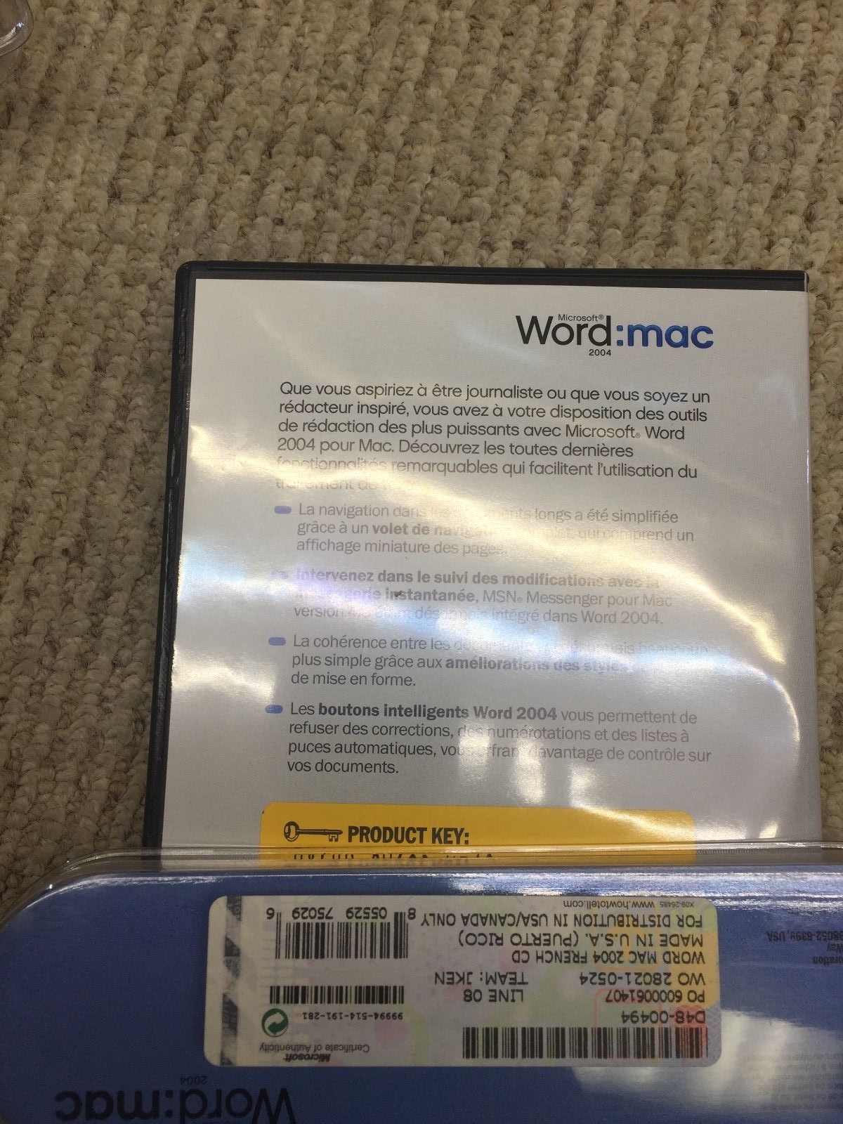 MICROSOFT WORD: MAC ~2004- FRENCH~APPLE EDITION