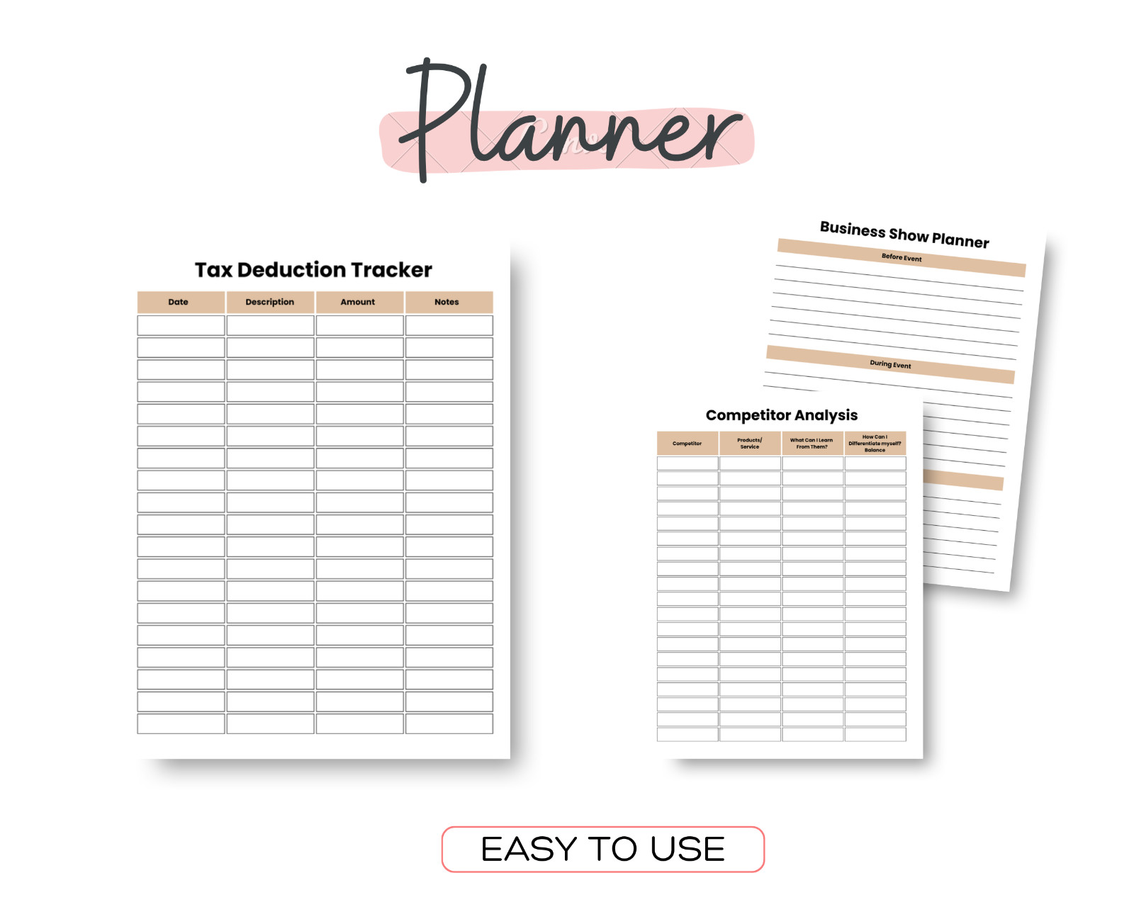 Business Planner | Printable Planner | 100+ Pages | Daily, Weekly, Monthly |