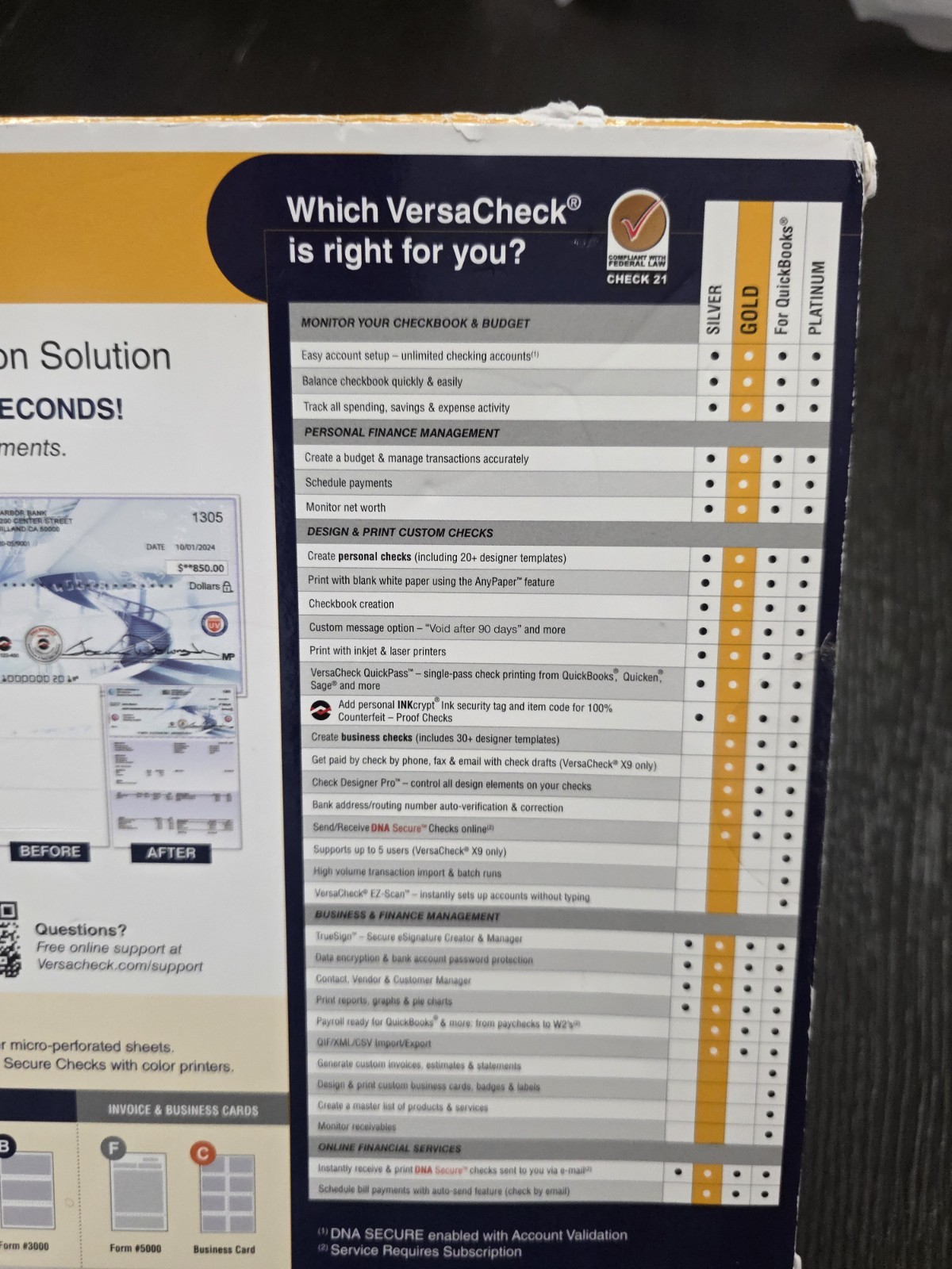 VersaCheck X1 Gold 2024 – Finance and Check Creation Software-Sealed