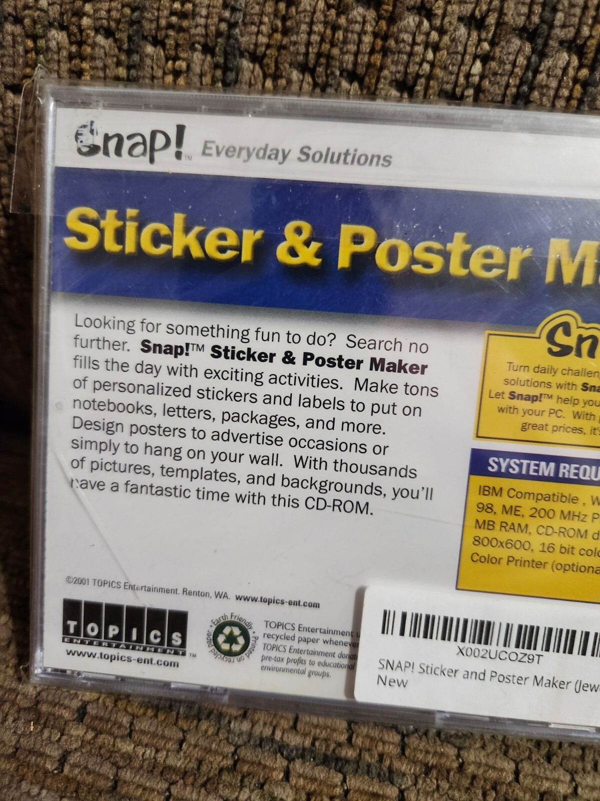 Vintage Snap! Sticker And Poster Maker Software Topics Entertainment 2001