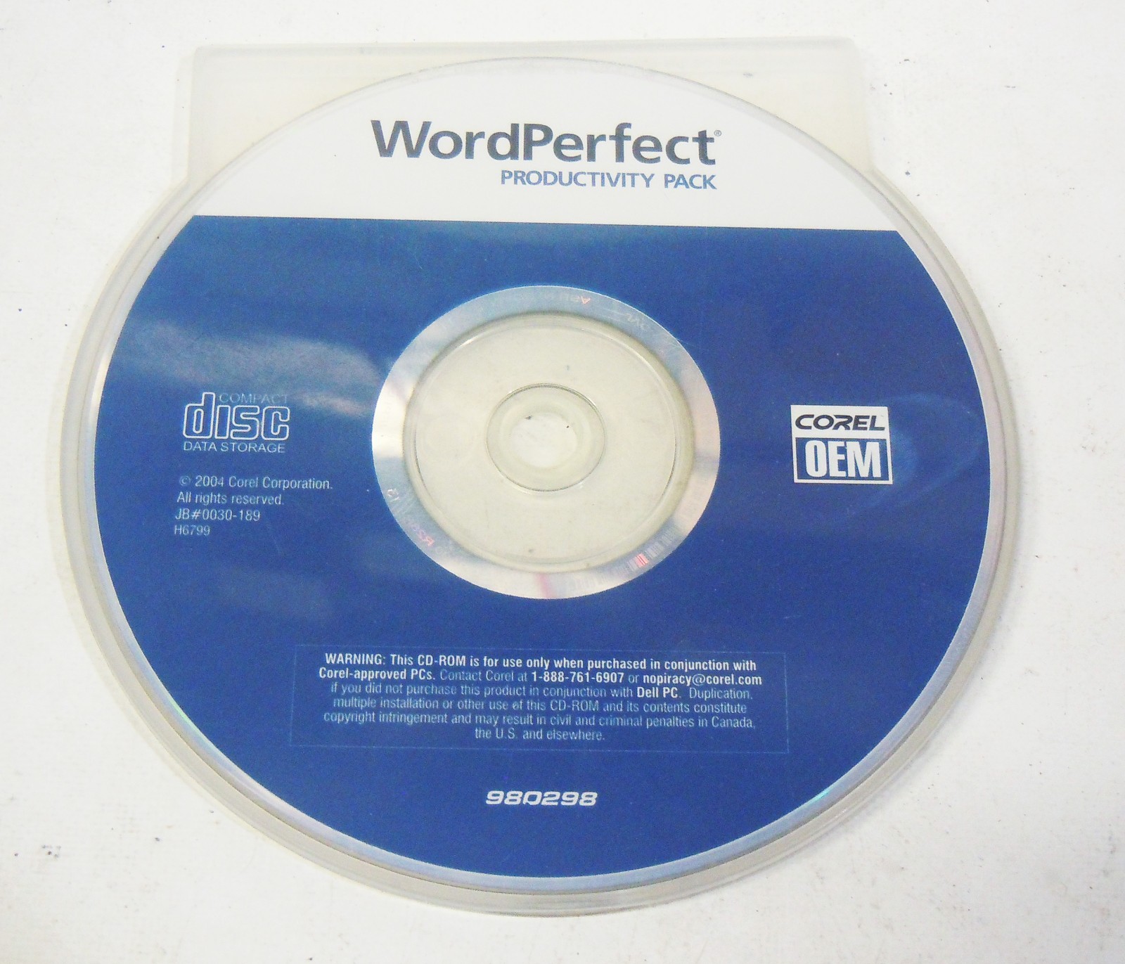 Corel WordPerfect 2004/2005 Productivity Pack CD ROM Disc OEM for Windows PC