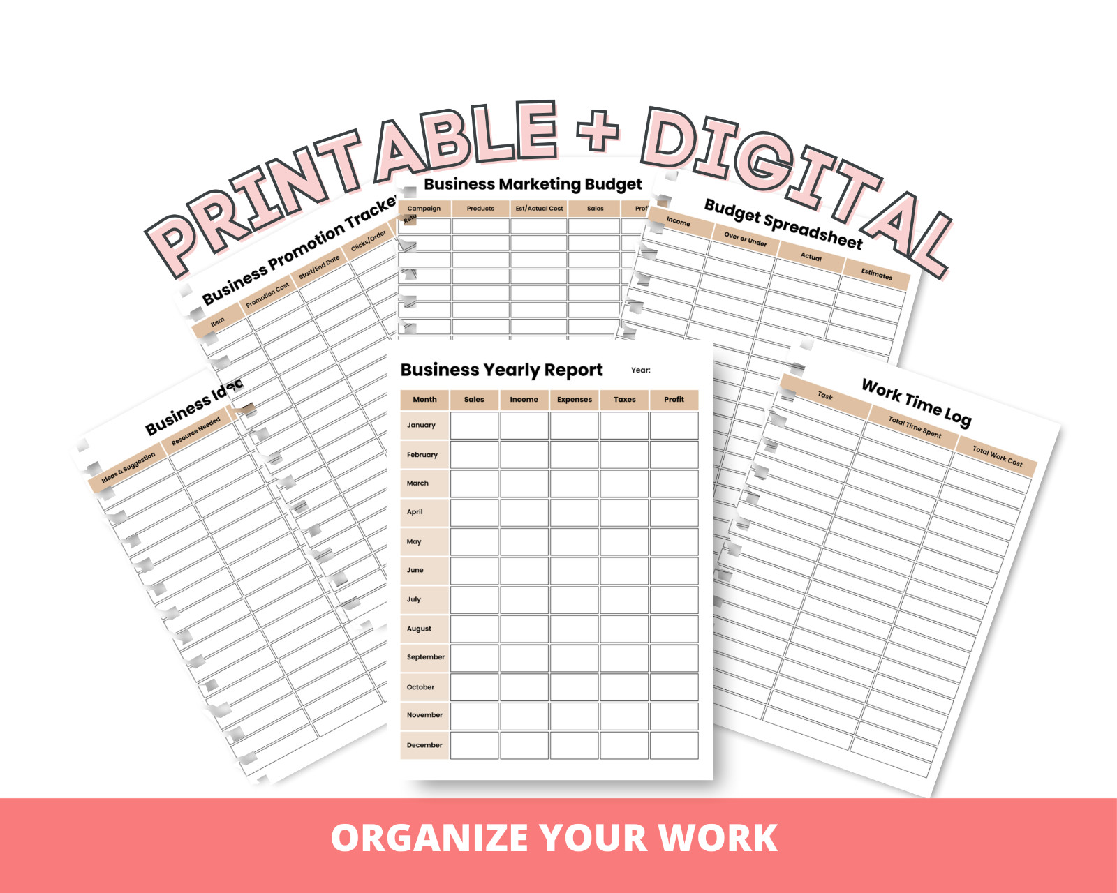Business Planner | Printable Planner | 100+ Pages | Daily, Weekly, Monthly |