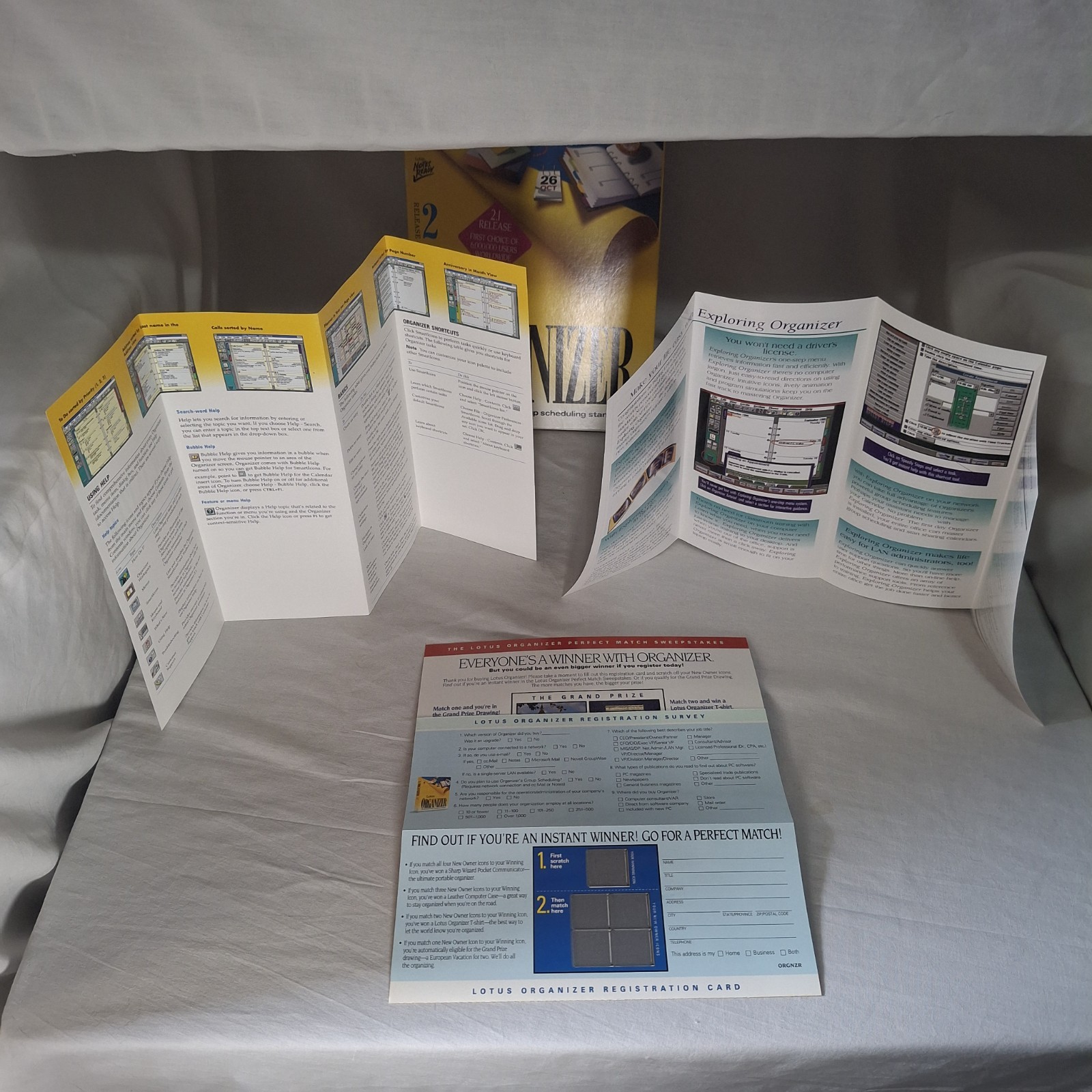 Lotus Organizer 2.1 Release 2 Big Box IBM/Windows 3.1 Complete Floppy Software