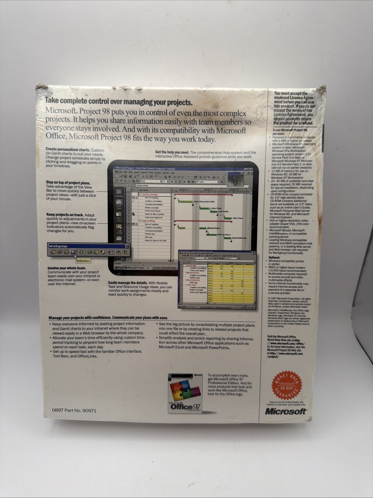 Microsoft Project 98 Full Version For PC Factory Sealed in Retail Box NEW
