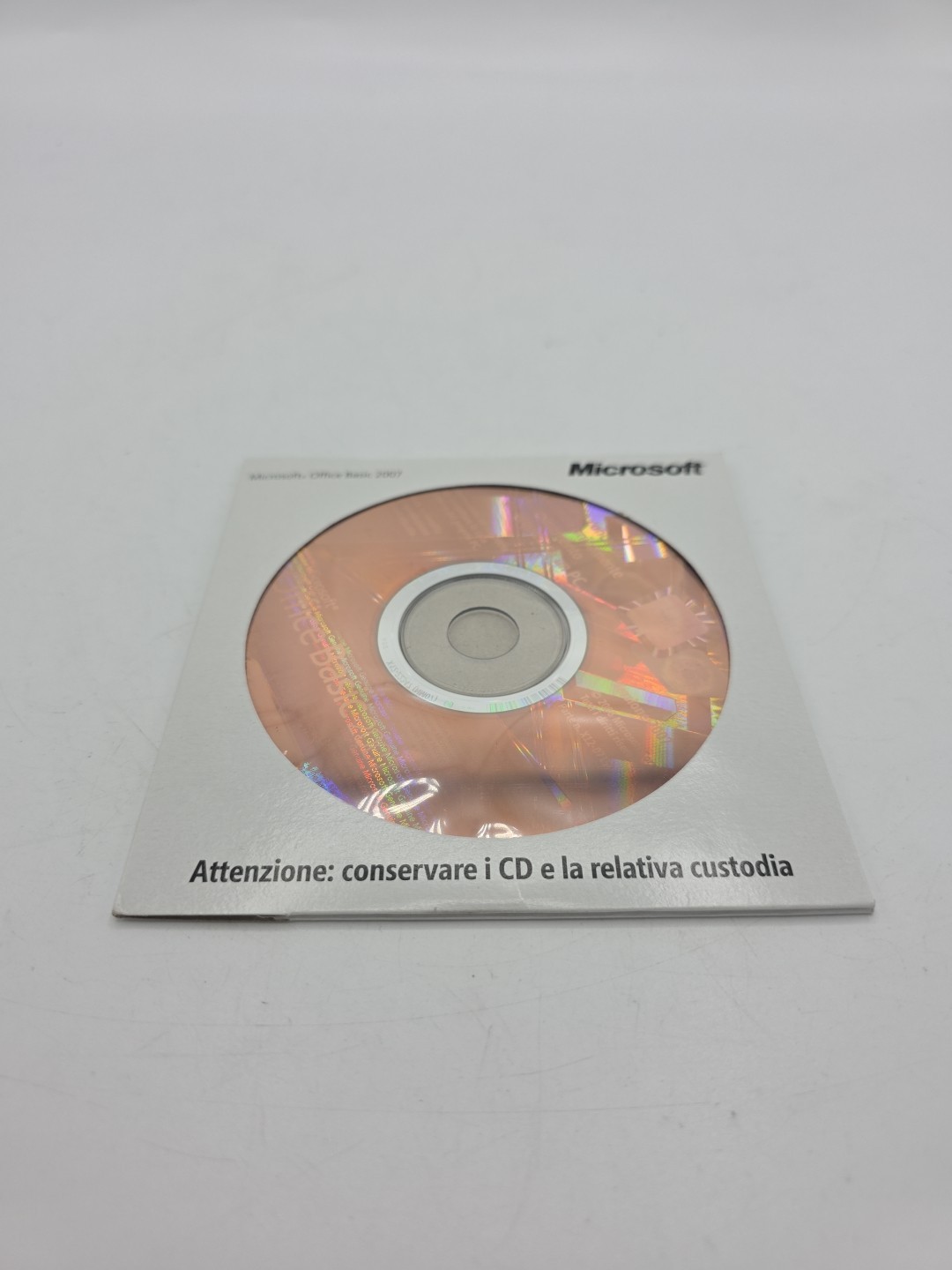 Microsoft Office Basic 2007 Software CD Disc w/ Product Key Edition ita
