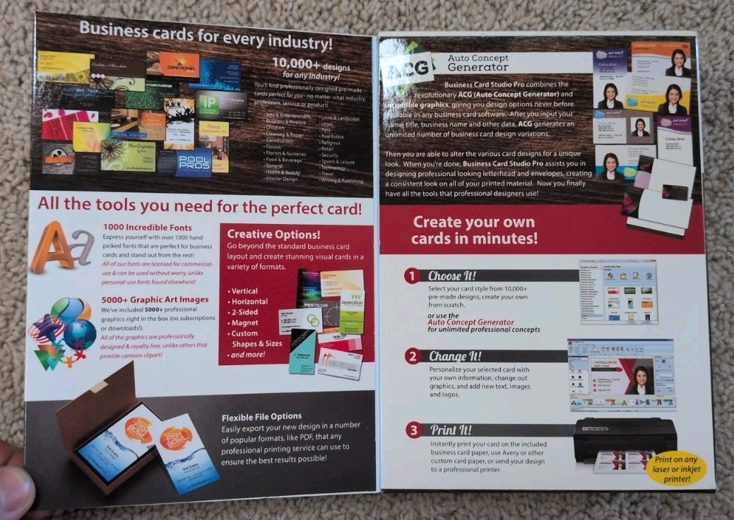 Summitsoft Business Card Studio Pro Disc + Download PC Design Software VG