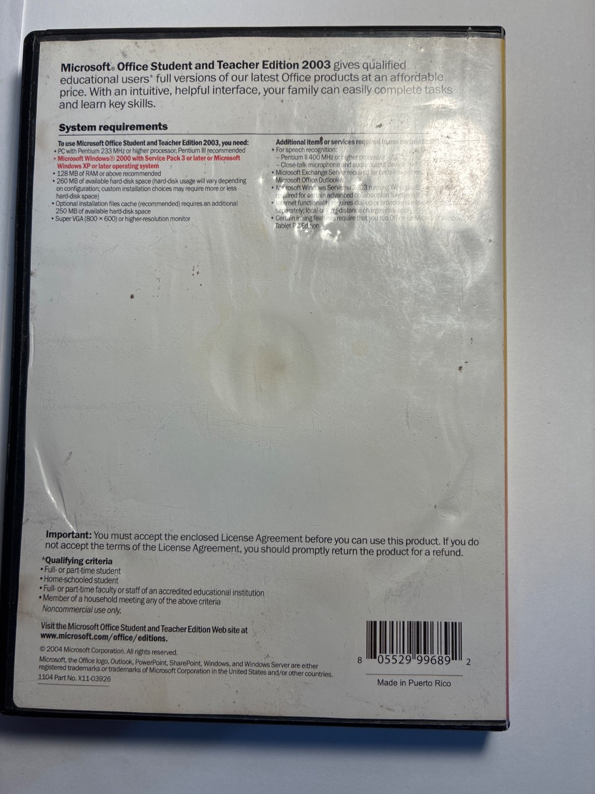 Microsoft Office 2003 Student and Teacher Edition (Retail) (3 User/s) – Full…