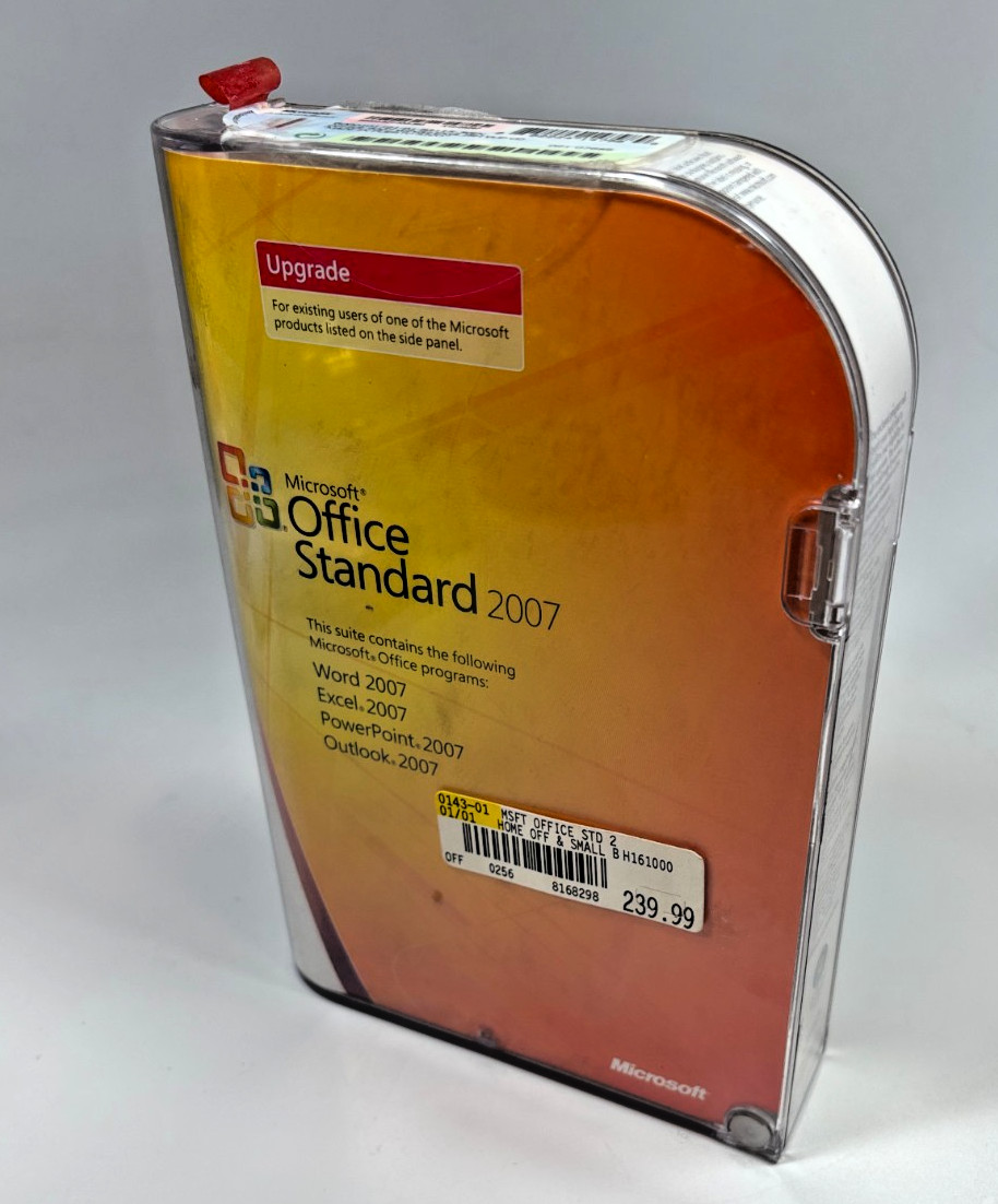 New $239.99 Microsoft Office Standard 2007 Upgrade Word Excel PowerPoint Outlook