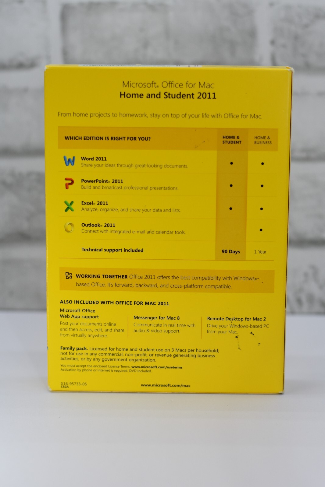 Genuine Microsoft Office MAC 2011 Home & Student with Key