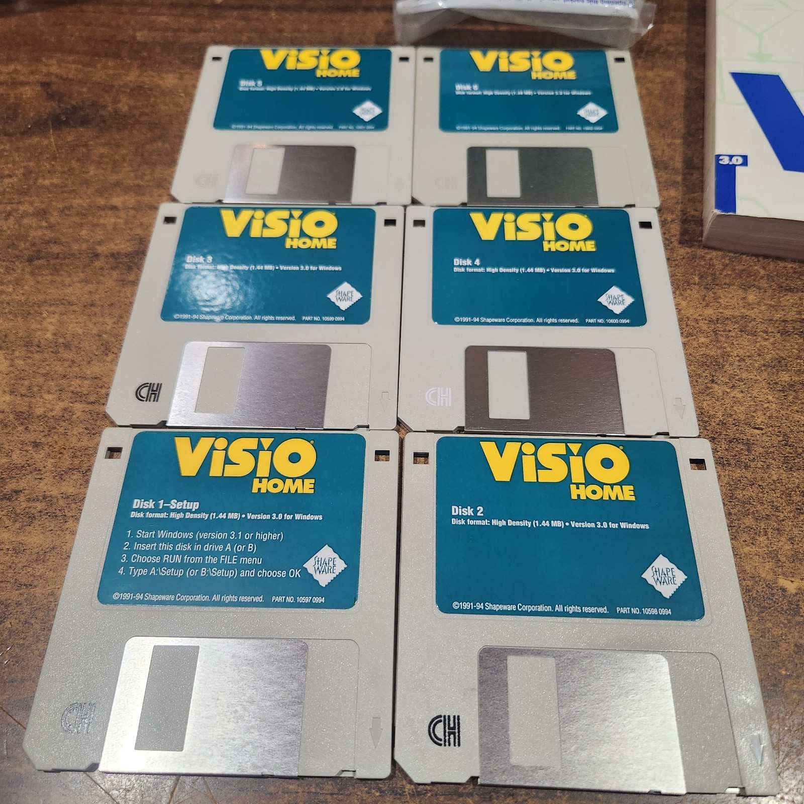 Vintage 1994 Visio Home 3.0 Windows Shape Ware Drag & Drop Drawing Software