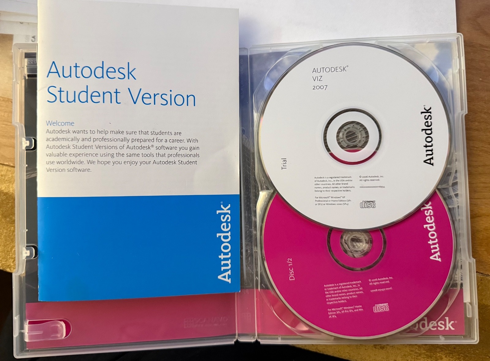 Autodesk Viz 2007 Student Version 3 Disc