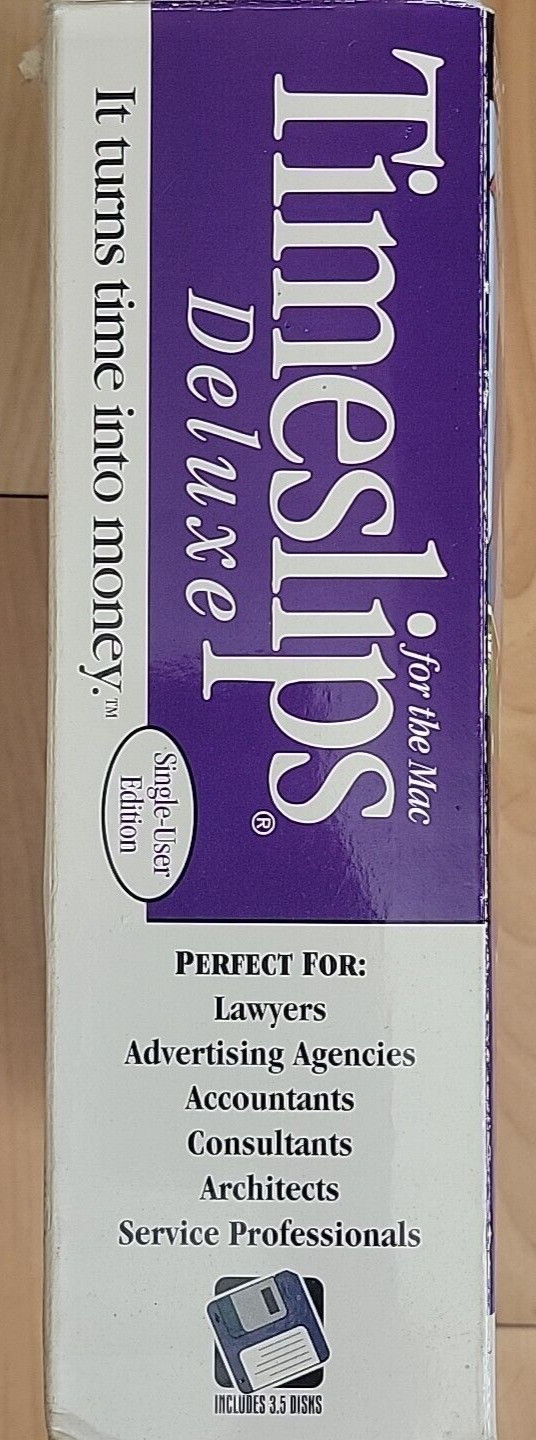 TIMESLIPS V5.0 Accounting Software Money 1997 3.5″ Mac by Sage MACINTOSH (READ)