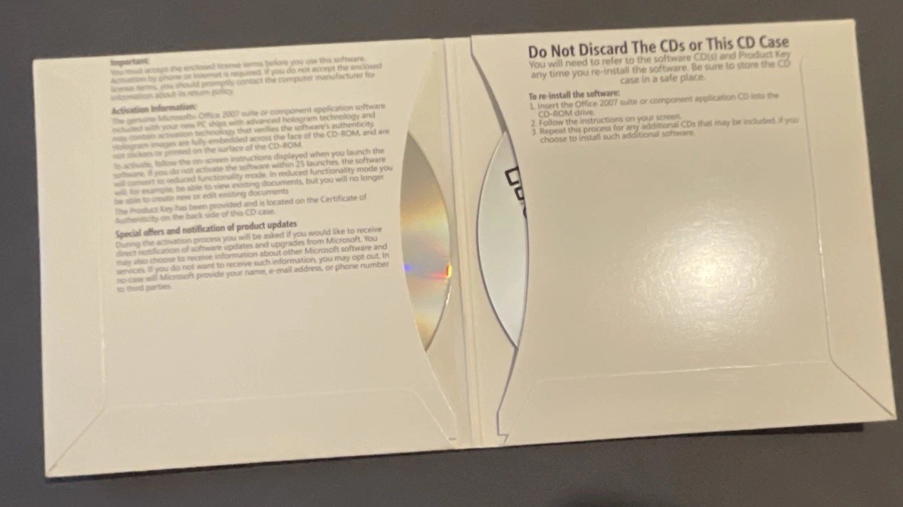 Microsoft Office Small Business w Outlook 2007 Business Contact Manager (OPENED)