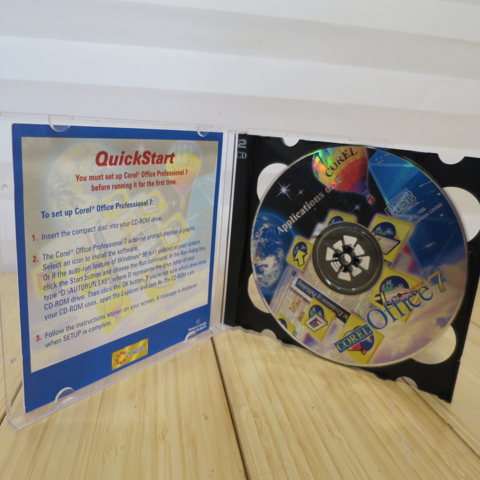 1996 VINTAGE Corel Office 7 Professional for Windows 95 – 2 CD Set
