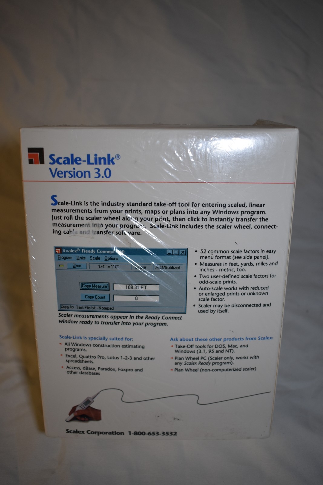 Scalex Scale-Link V3.0 Windows 3.1,3.11, 95 SEALED PLASTIC