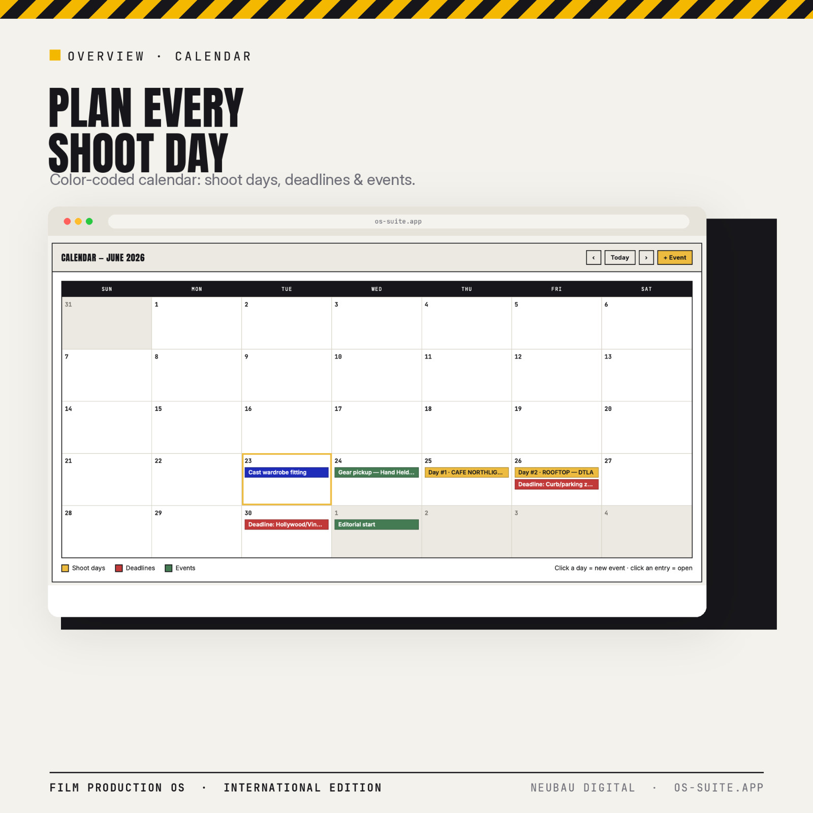 Video Production Software (English) | Crew Management, Shooting Schedule, Budg