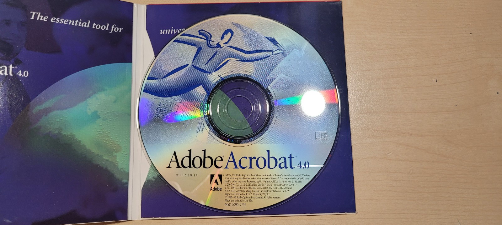 Adobe Acrobat 4.0 for Windowa CD and sleeve