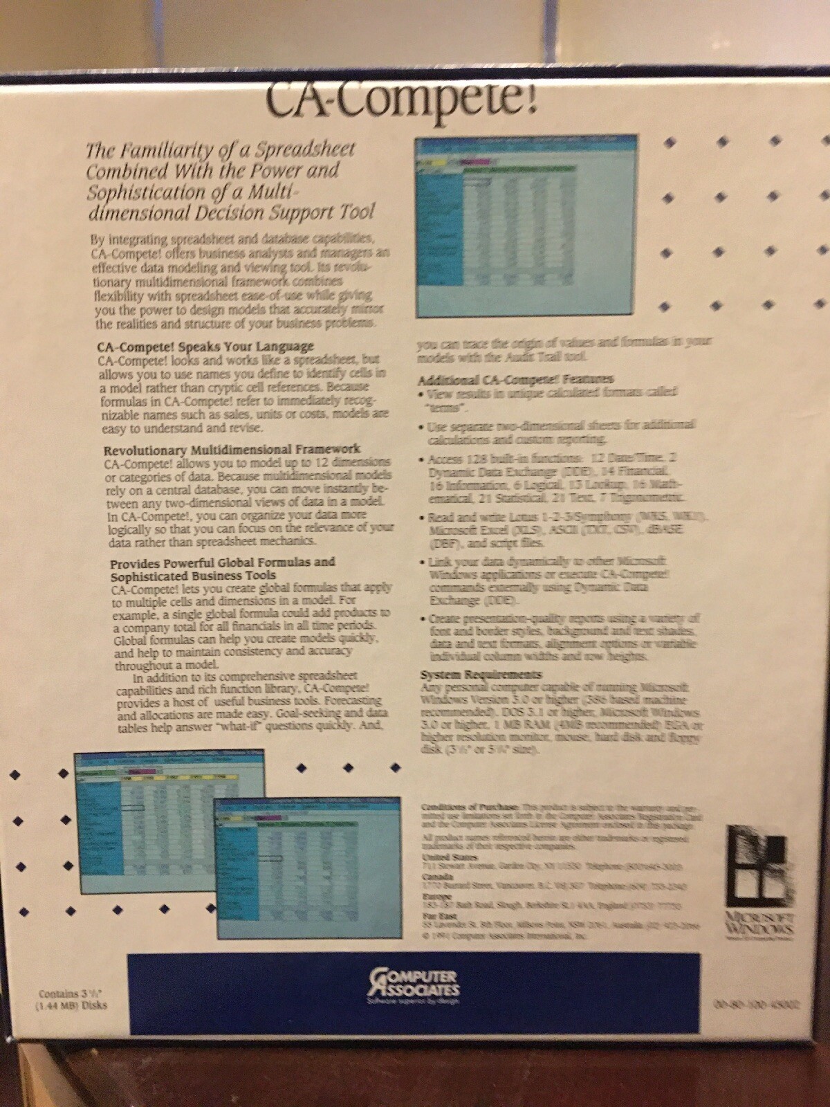CA-Compete RARE. Multidimensional Modeling And Viewing. NFR