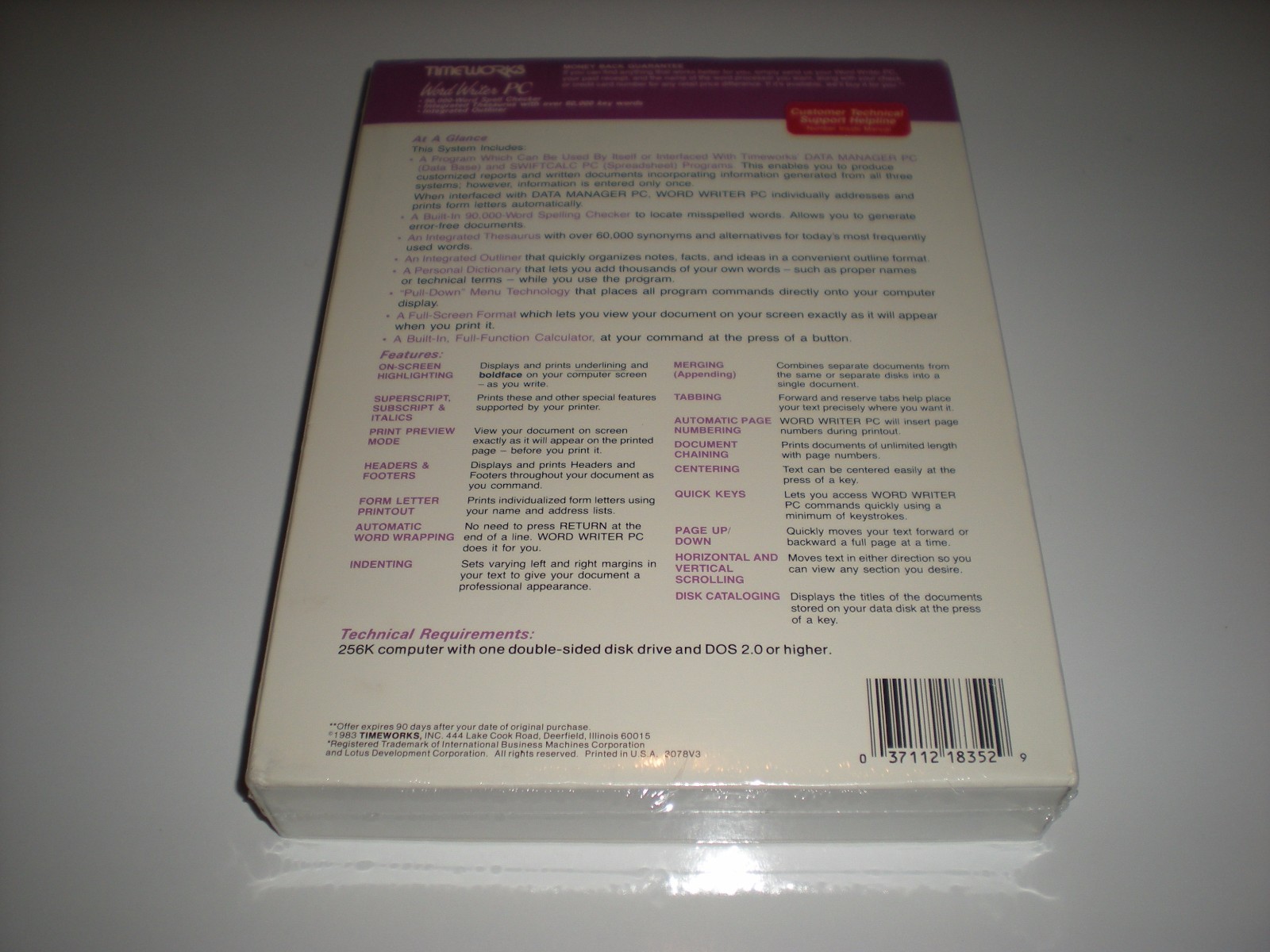 Timeworks WordWriter PC new in box Dos Word Processing Word Writer PC 5.25″ disk