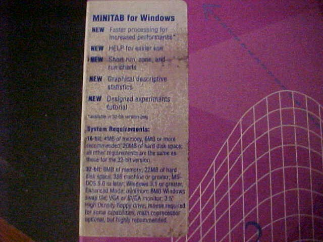 MINITAB Statistical Software Release 10Xtra for Macintosh & Power Macintosh NEW!