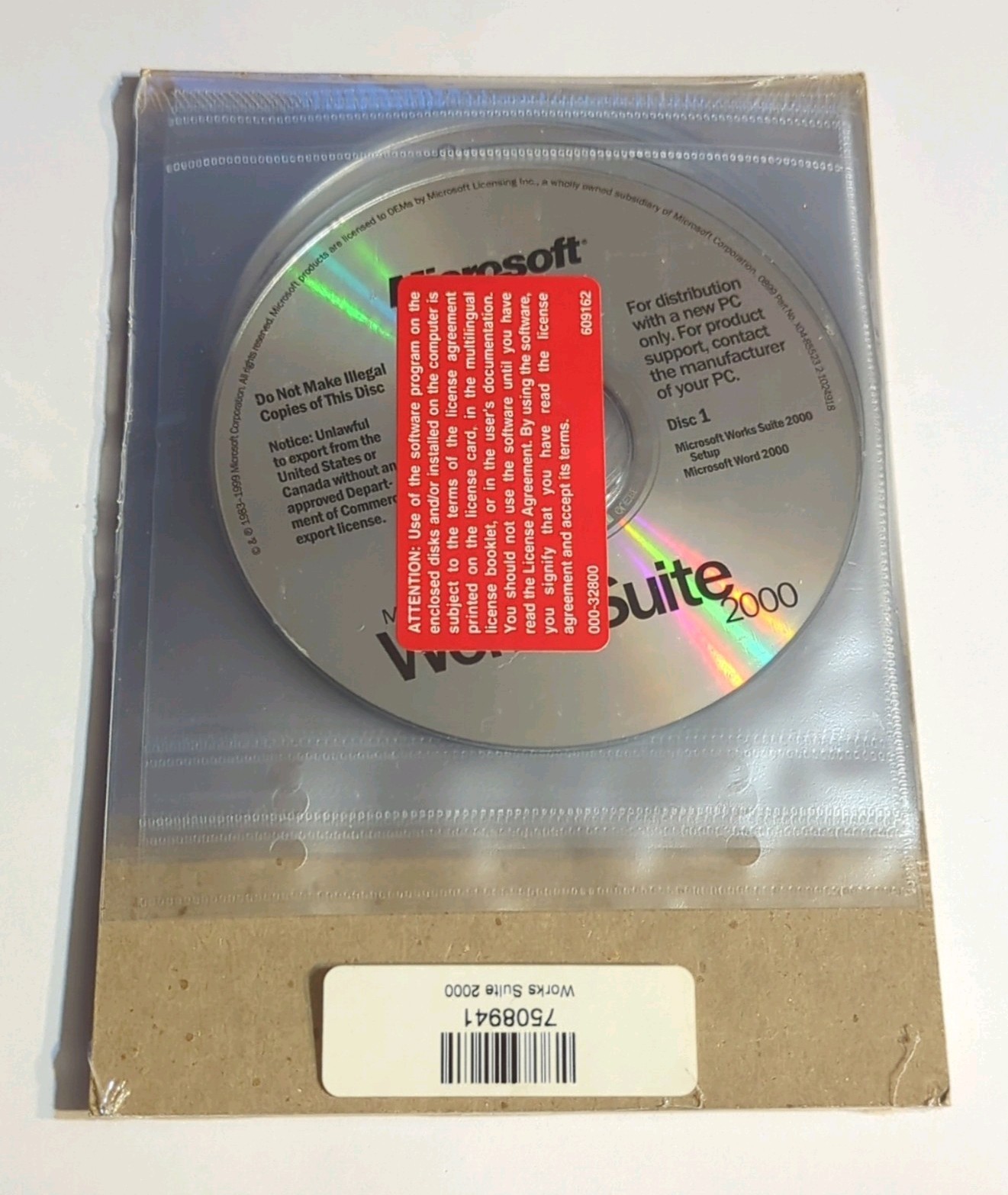 Microsoft Works Suite 2000 Office Software Suite for Windows CD Collectible