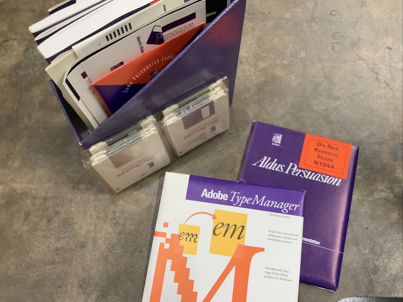 Aldus Persuasion 2.1 + Adobe Type Manager- 1991 – Portions Still Sealed RARE