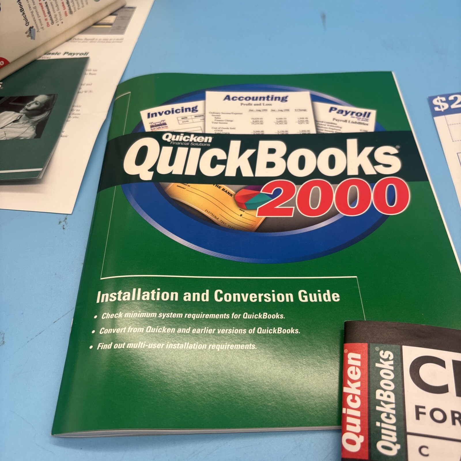 QuickBooks Pro 2000 Quicken Box With Manual NO DISC