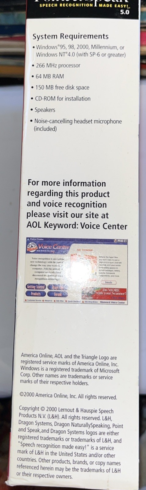 Dragon Systems POINT & SPEAK True Continuous Speech Recognition, Windows, NEW. X