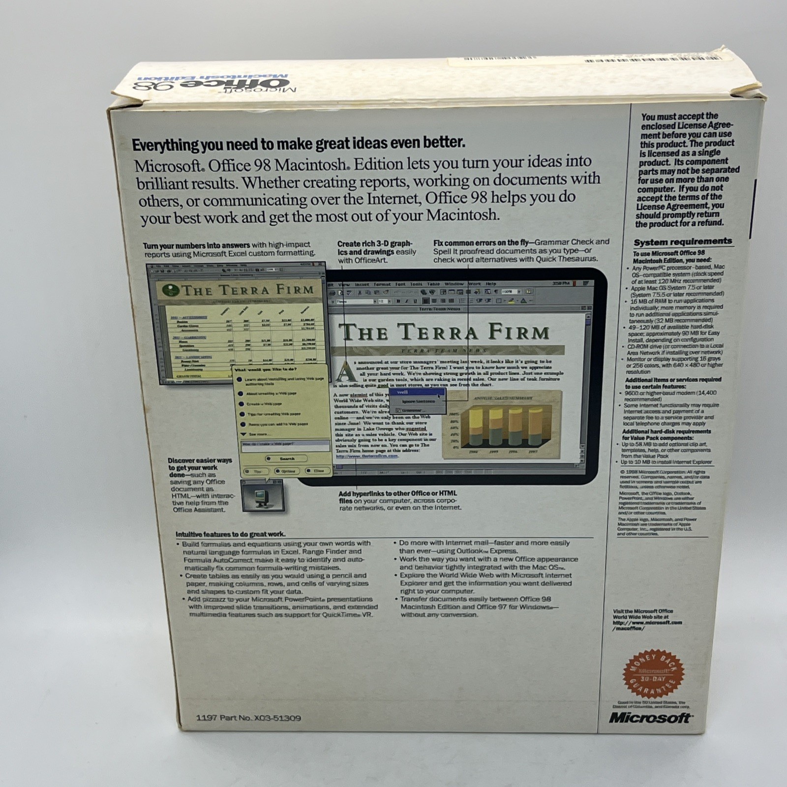 Microsoft Office 98 Macintosh Edition- NEW FACTORY RETAIL BOX