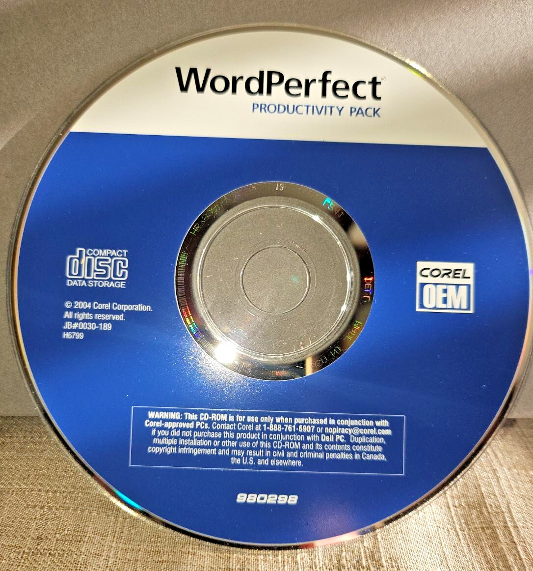 WordPerfect Productivity Pack 2003 Corel PC CD ROM OEM Windows Word Perfect NOS