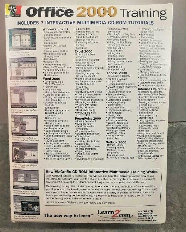 MS Office 2000 Training 7 Disc Set Multimedia Training Tutorial Open Marked Box