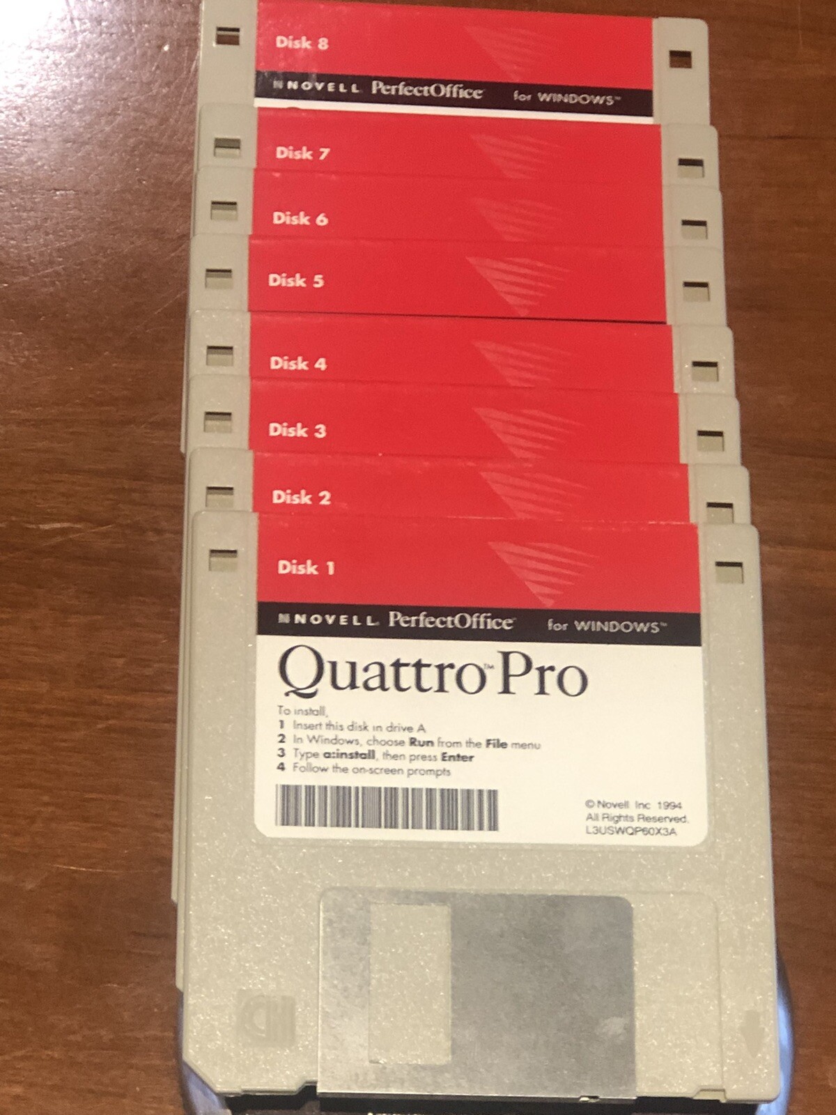 Novell Perfect Office QUATTRO PRO for Windows- 8x 3.5” HD Diskettes