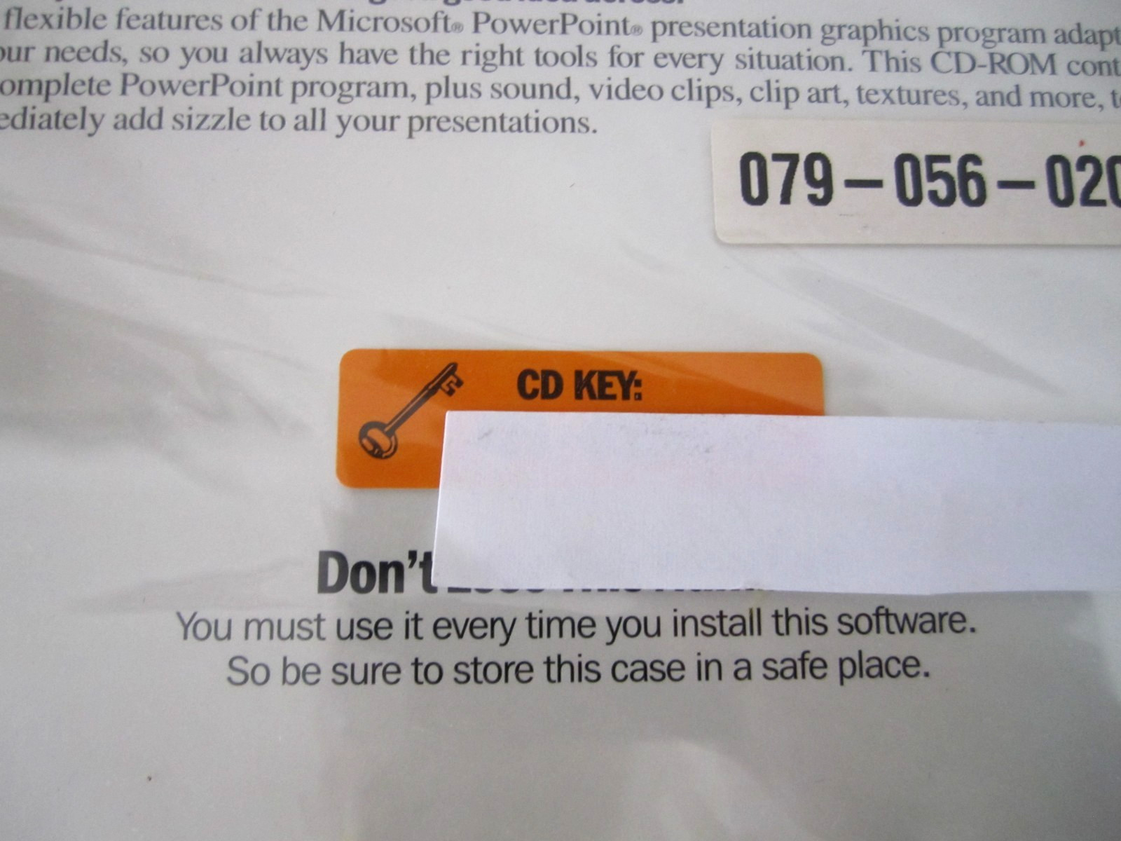 New ! Microsoft Office Windows 95 Power Point & Floppy Disks & Booklet w/ Key