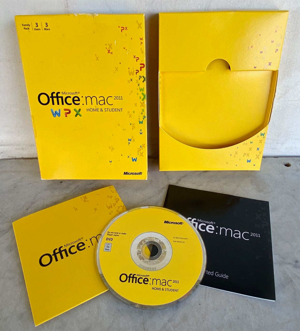 MICROSOFT OFFICE MAC 2011 Home & Student DVD. Family Pack 3 Users + Product Key