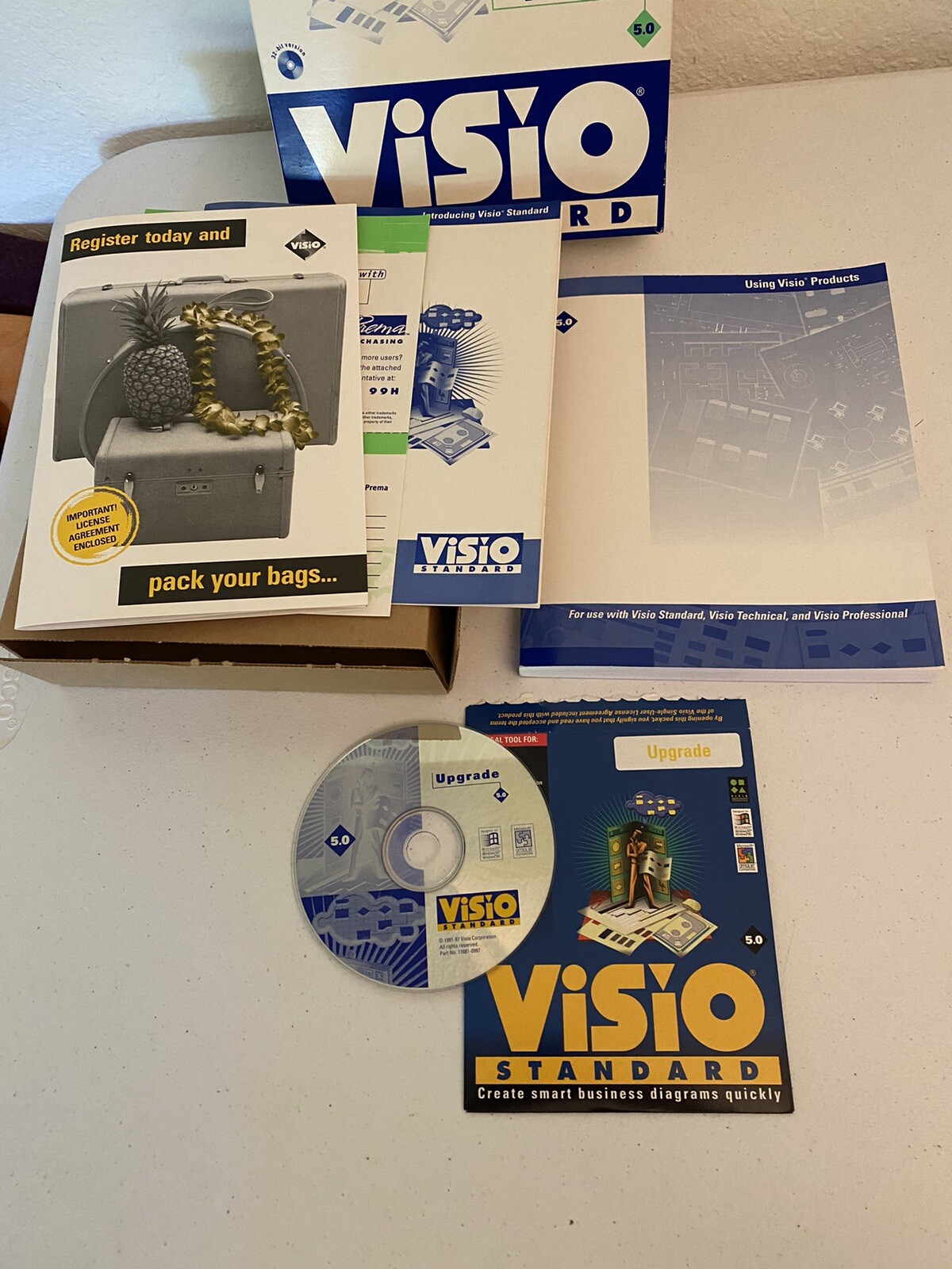 Visio Professional 5.0 Upgrade CD Windows NT / 95 Big Box Vintage Software