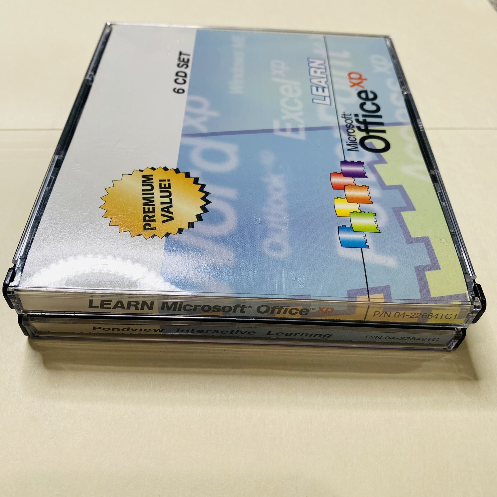 Microsoft Office Xp LEARN Interactive Turtorial 6 Cd Nice CLEAN 2001 Vtg