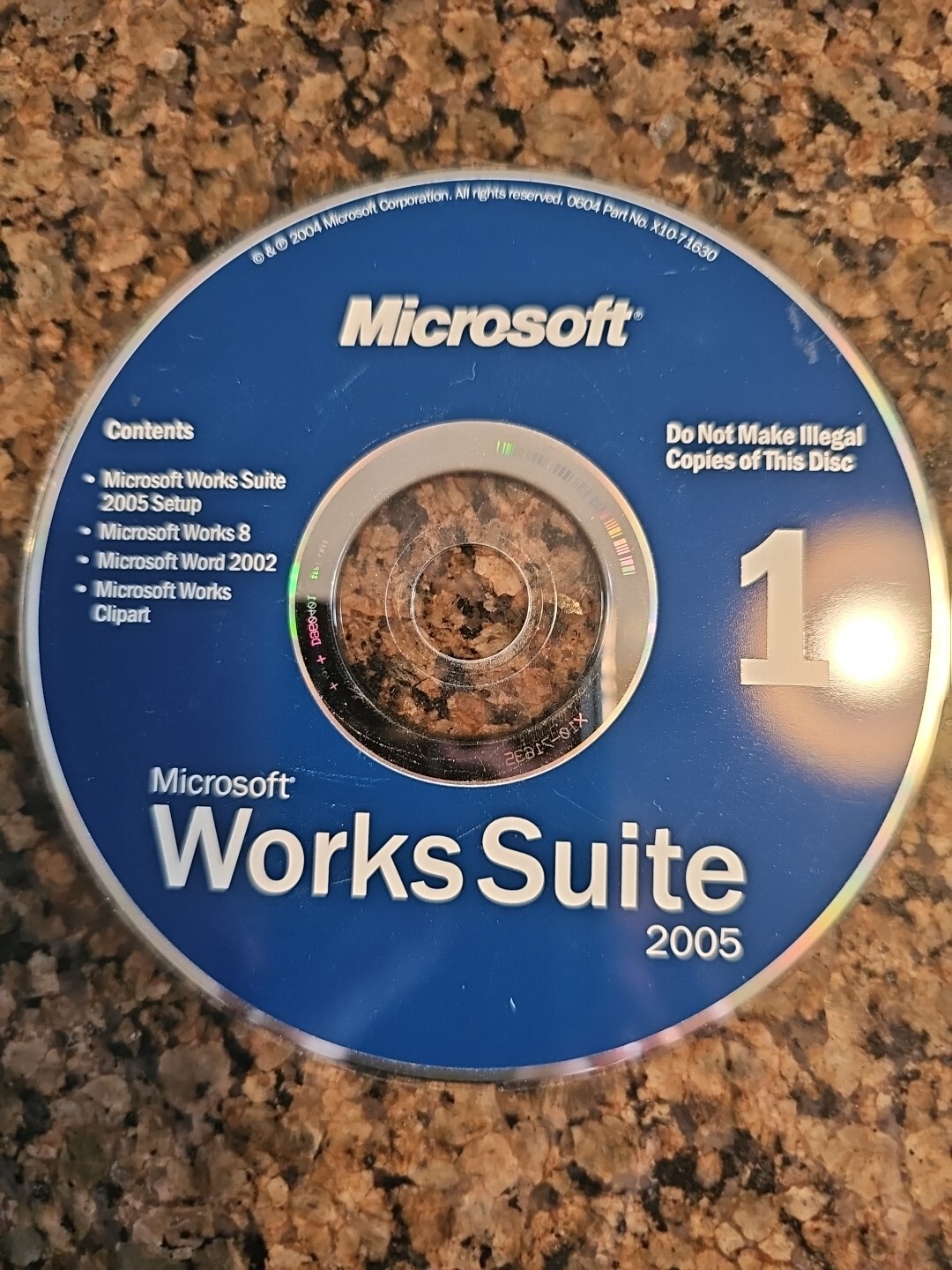 Microsoft Works Suite 2005 Home PC 1 CD ROM Disc Word 2002 & Works Suite Unteste