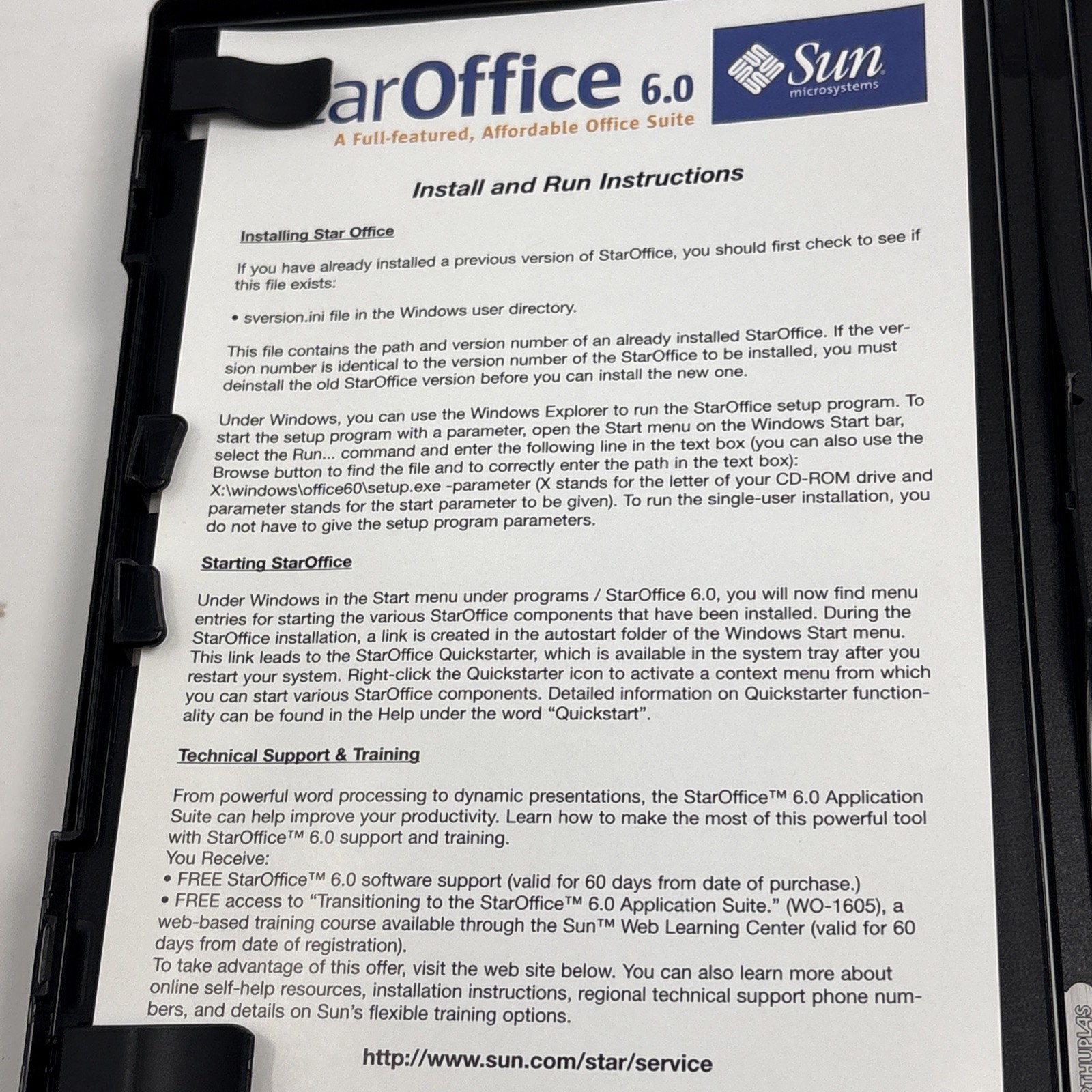 Sun StarOffice 6.0 (PC Home & Office) (CD-ROM) Windows 95– XP 2001