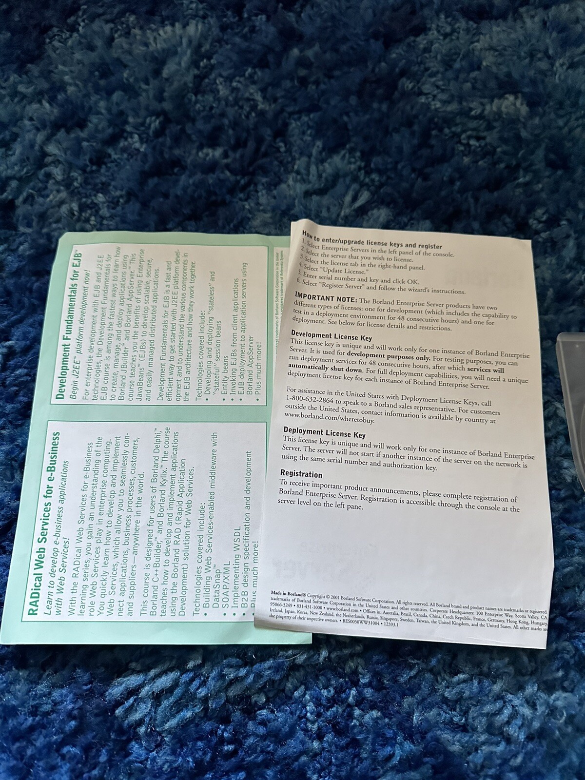 Borland Enterprise Server ! Two original disks with Serial & Authorization KEY !