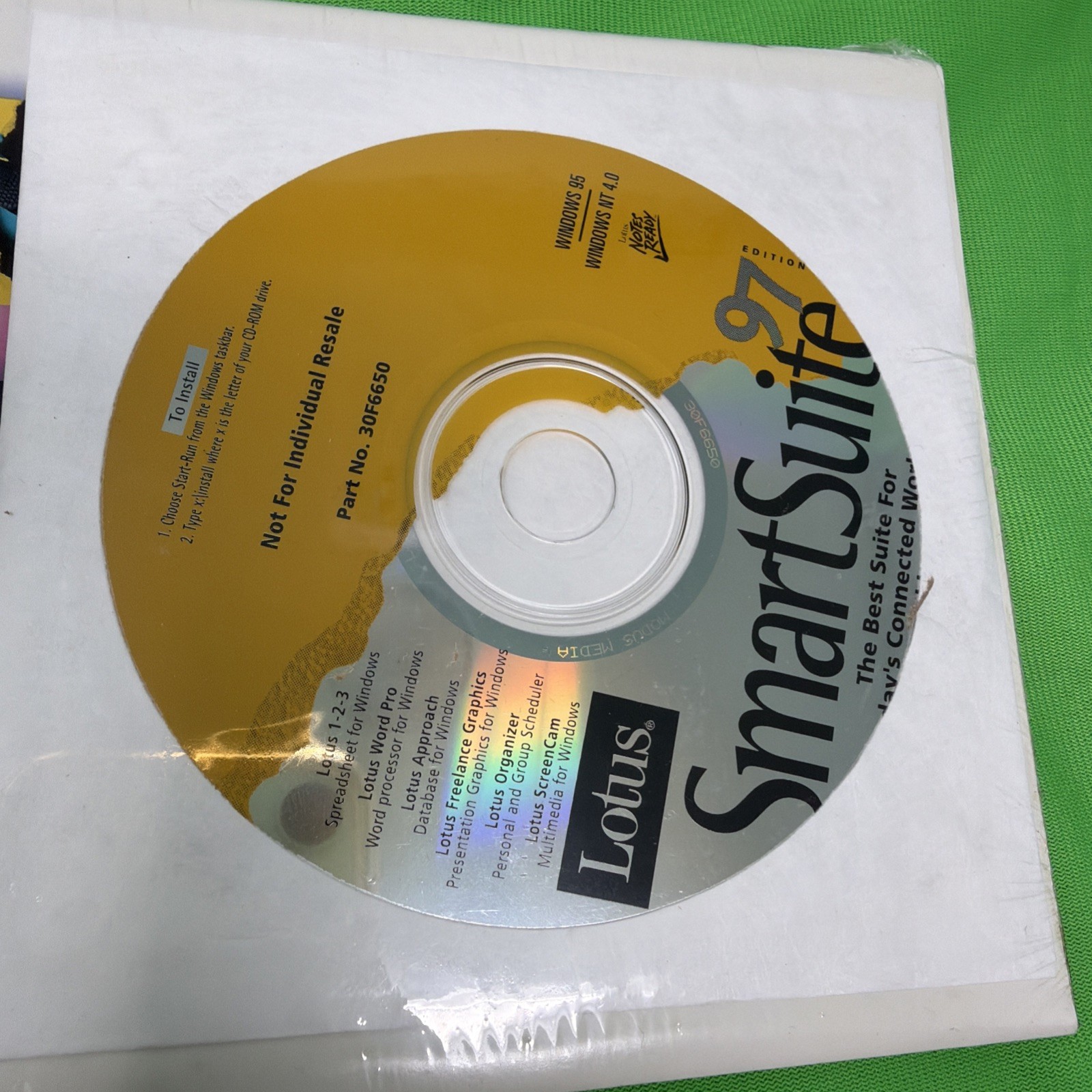 Lotus Smart Suite 97 – For Windows 95/NT – – 1997 Sealed SmartSuite