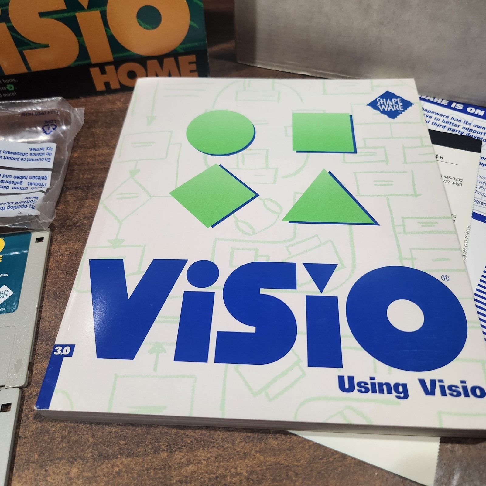 Vintage 1994 Visio Home 3.0 Windows Shape Ware Drag & Drop Drawing Software