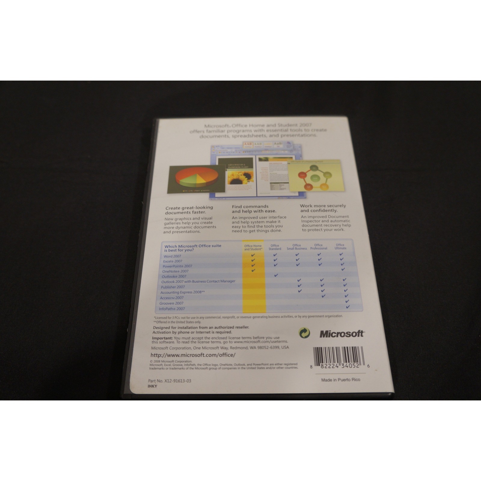 Microsoft Office Home and Student 2007 Service Desk Edition Software Disc