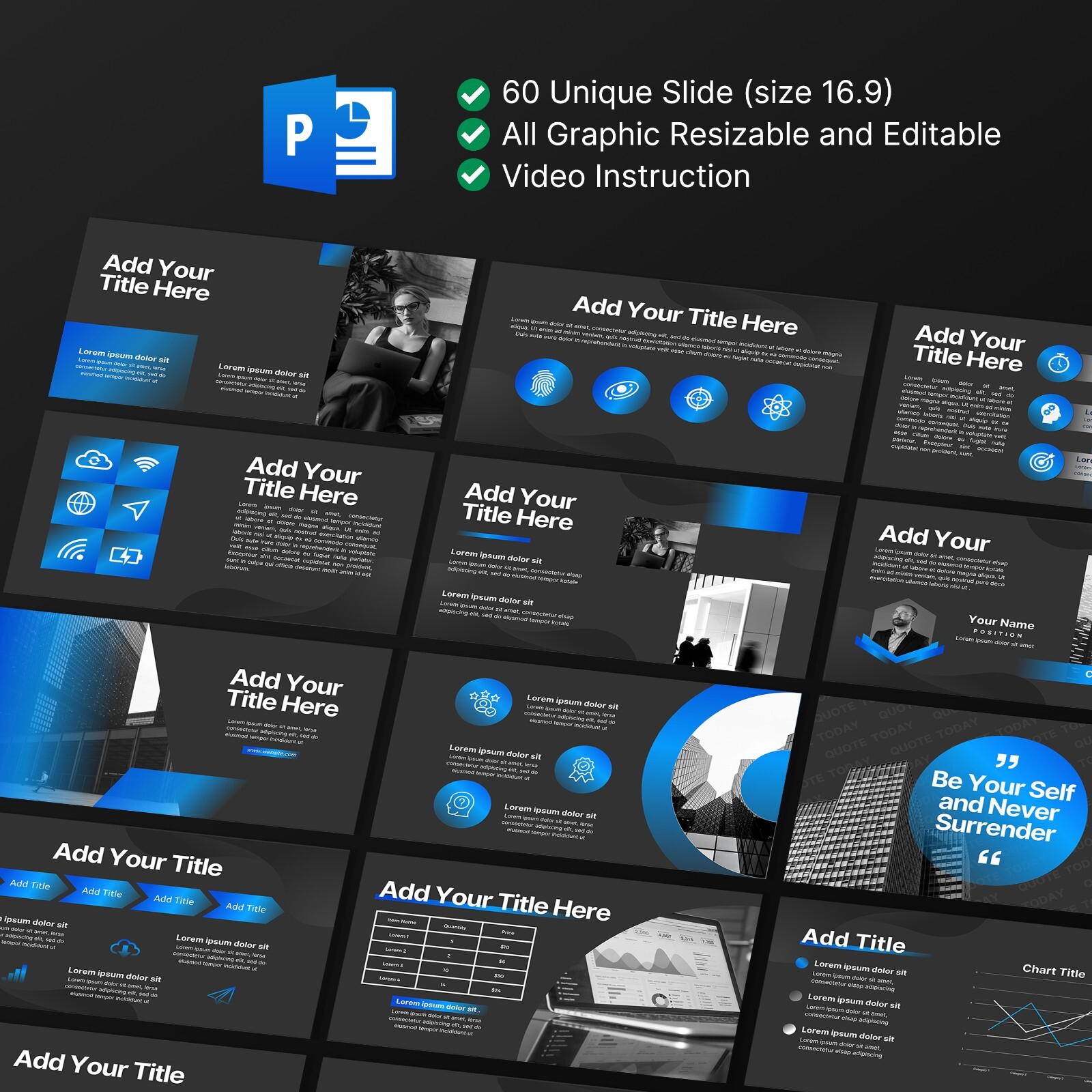 Modern Blue PowerPoint Template 2025 – Minimalist Business Strategy Slide Deck