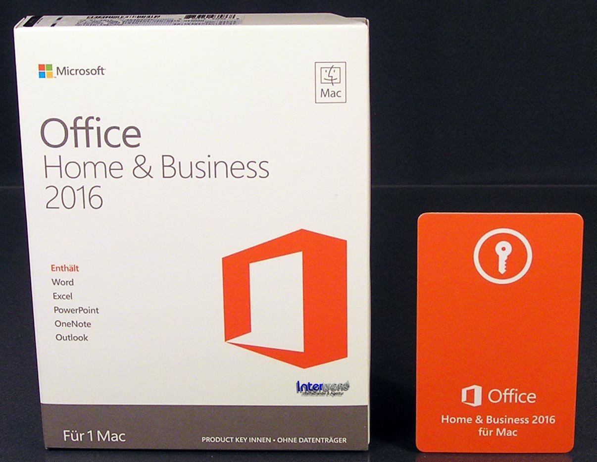Microsoft Office Home & Business 2016 Vollversion Box 1 Mac Deutsch OVP NEU