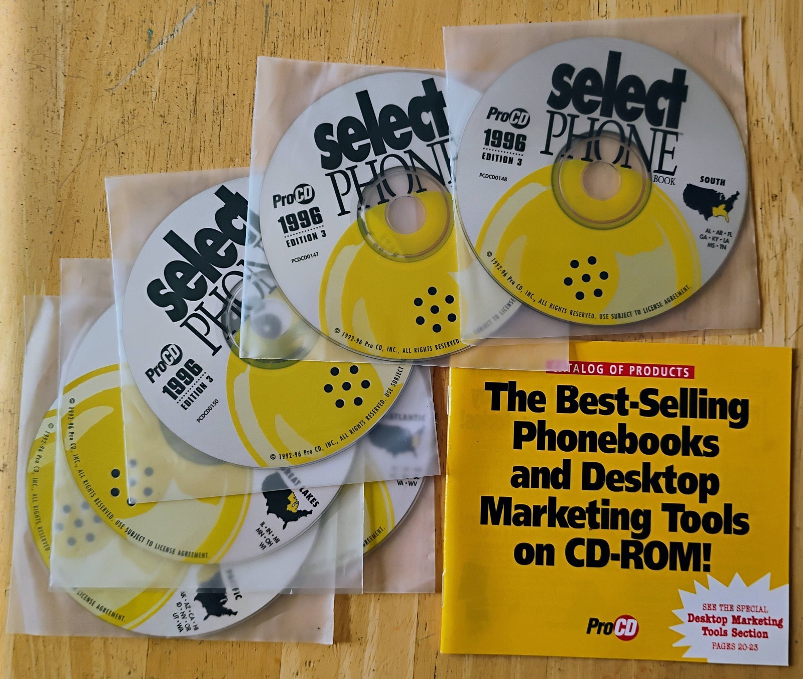 Telephone phone book database of the USA in 6 CDs 1996