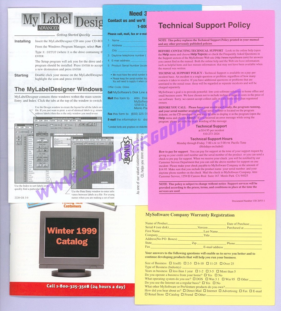 Computer Software “My Advanced Label Designer” Ver. 4.01 Complete in Box!