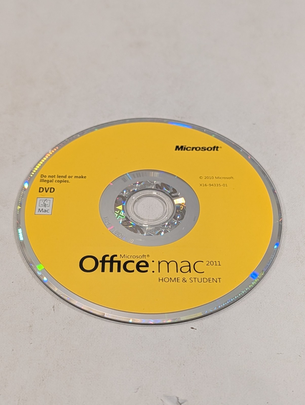 Microsoft Office Mac Home & Student Edition DVD 2011 – Disc Only