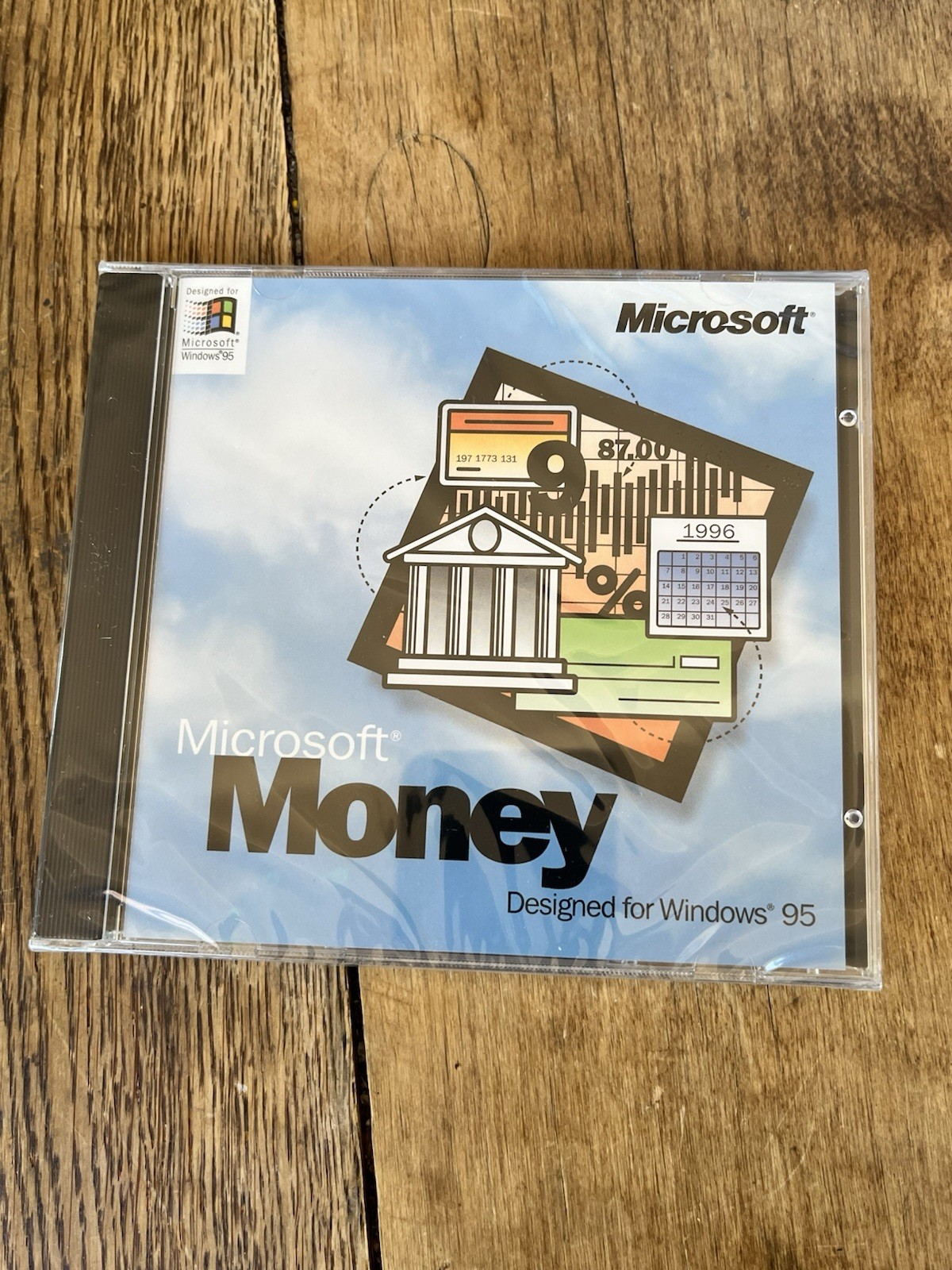 NEW Microsoft Money Windows 95 CD & 3.5” Disc Complete Retail Box – Sealed Discs