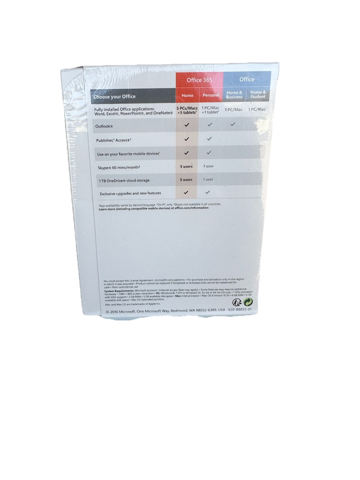 New Sealed Microsoft Office 365 Home Premium 1 Year Subscription